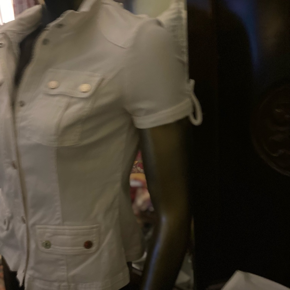 White House Black Market White Utility Jacket top - Picture 3 of 5